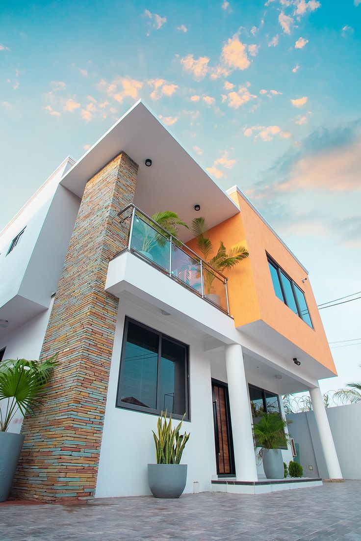 Two-storey residence with balcony